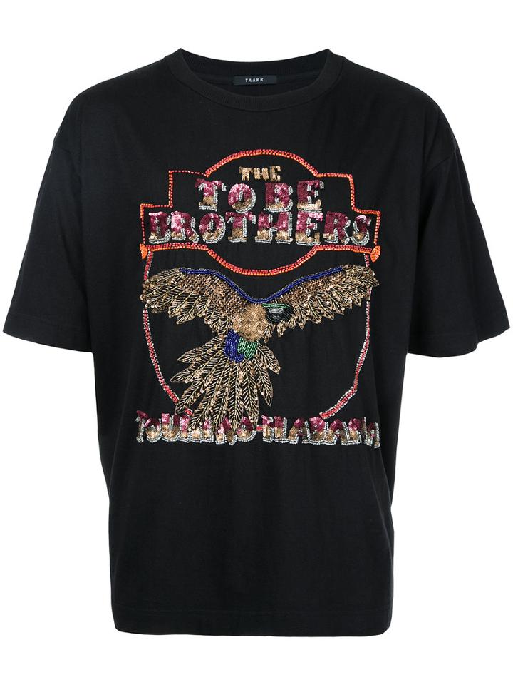 Taakk - Sequinned T-shirt - Men - Cotton/polyester - 1, Black, Cotton/polyester