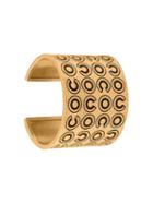 Chanel Vintage Coco Engraved Cuff, Women's, Metallic