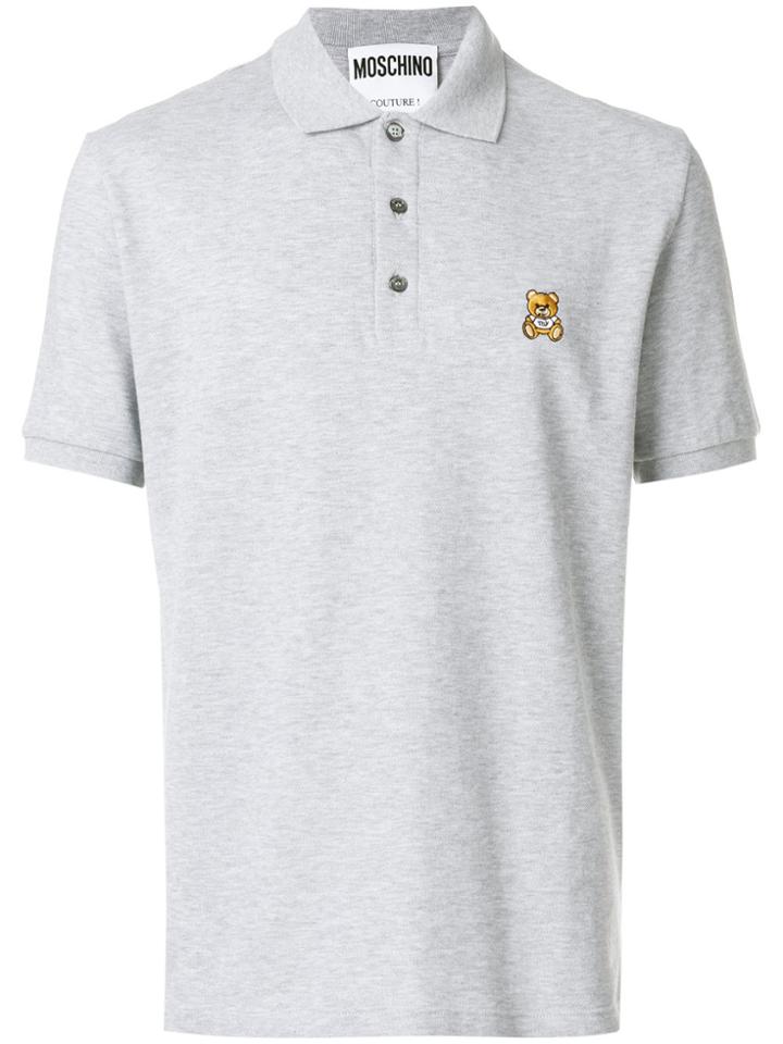 Moschino Embroidered Teddy Polo Shirt - Grey