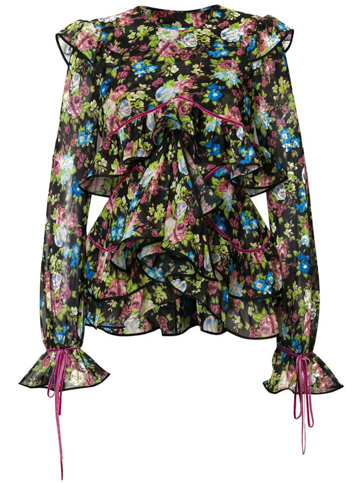 Dsquared2 Floral Printed Blouse - Black