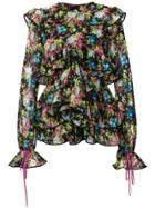 Dsquared2 Floral Printed Blouse - Black