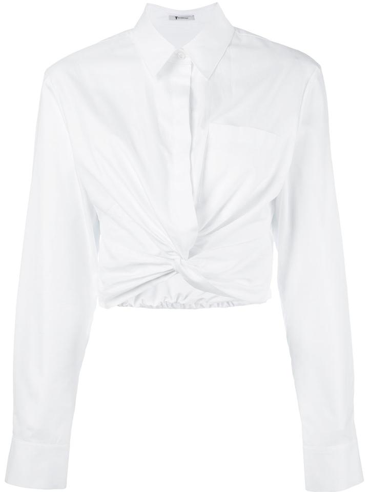 T By Alexander Wang Wrapped Trim Shirt, Women's, Size: 6, White, Cotton