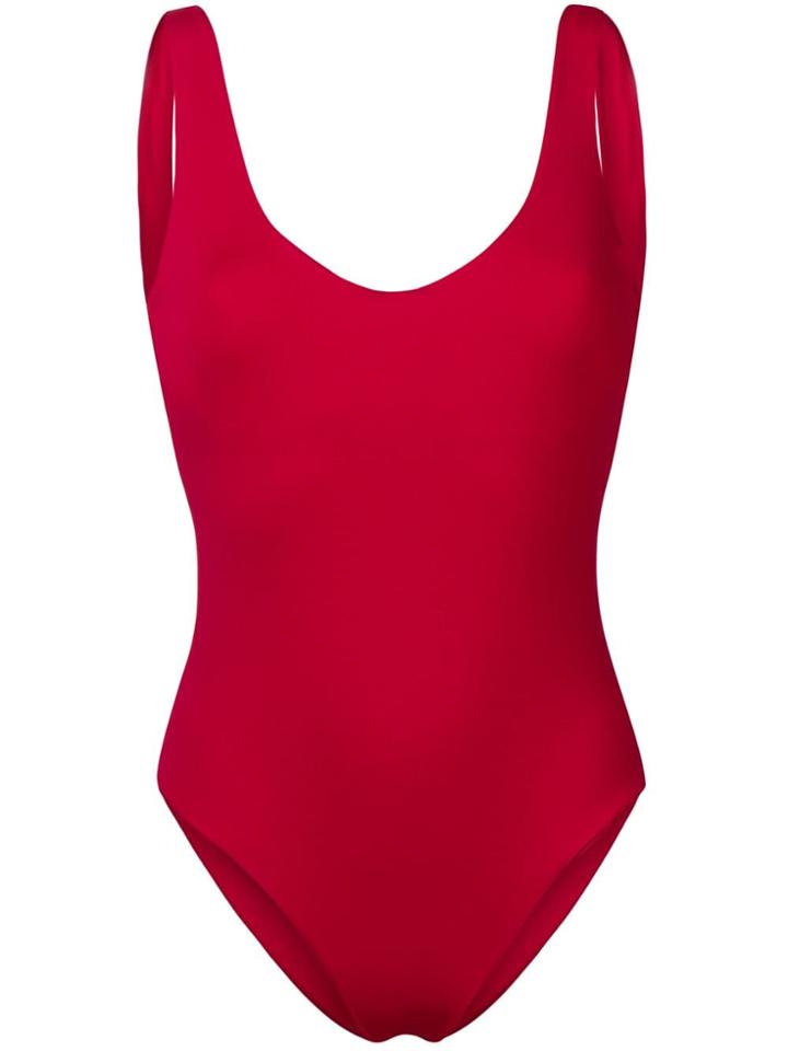 Fisico Scoop-back Swimsuit - Red