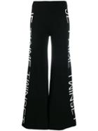Twin-set Logo Print Flare Trousers - Black
