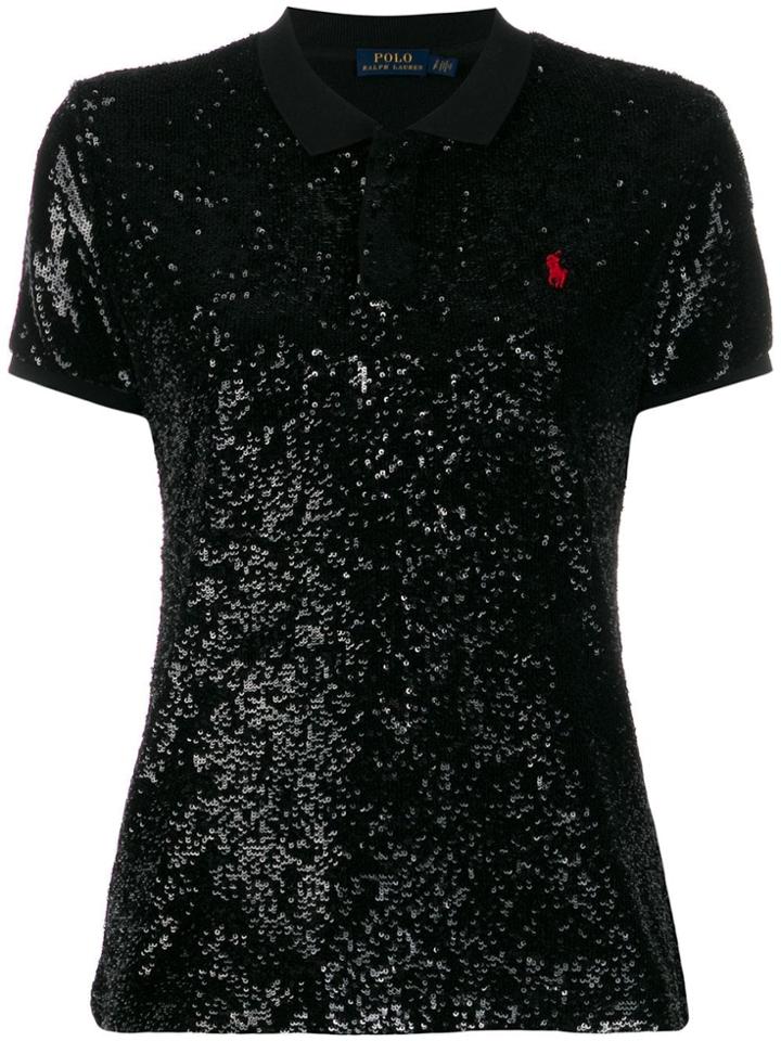 Polo Ralph Lauren Sequined Polo Shirt - Black