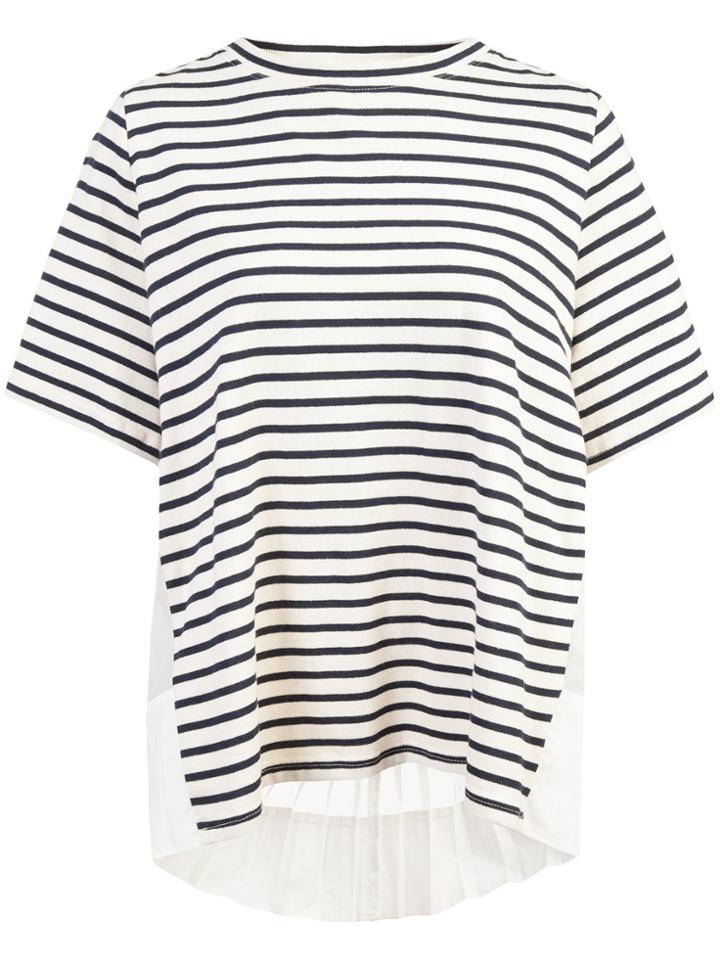 Sea Striped Flared T-shirt - White