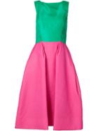 Monique Lhuillier Full Skirt Flared Boat Neck Dress