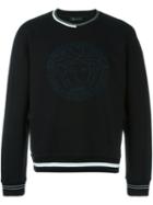 Versace Medusa Contrast Trim Sweatshirt, Men's, Size: Xs, Black, Cotton
