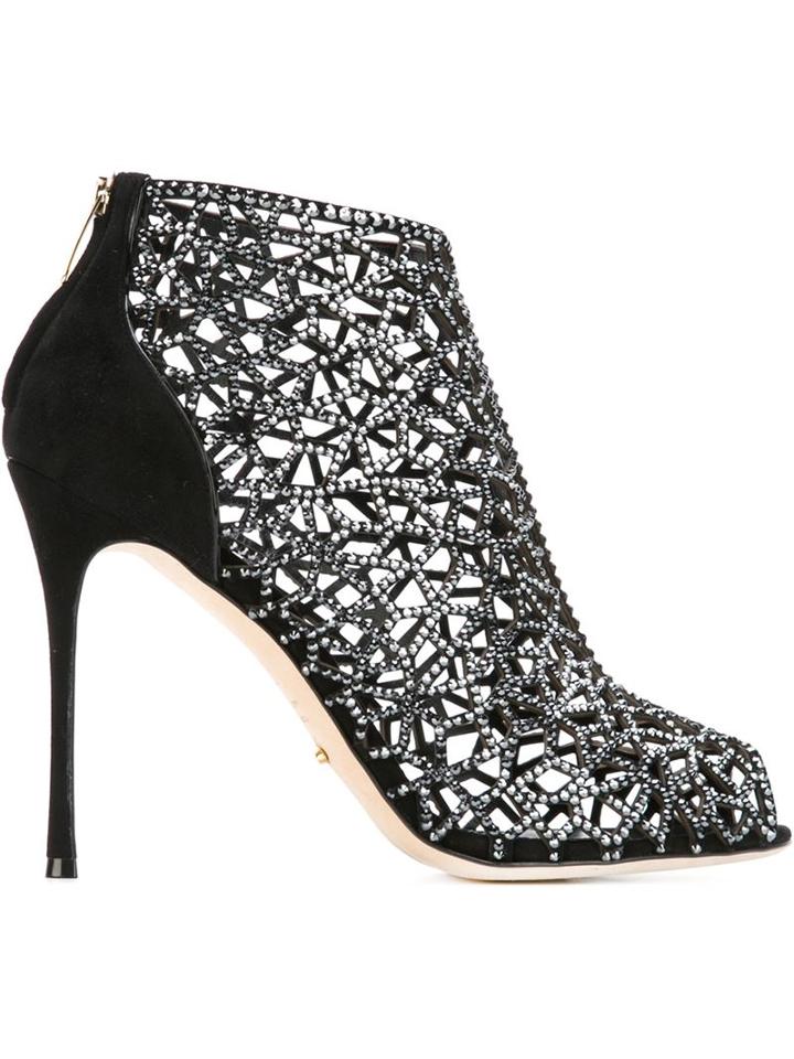 Sergio Rossi Emebllished Cut-out Sandals