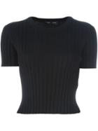 Proenza Schouler Ribbed Knit T-shirt, Women's, Size: Small, Black, Wool