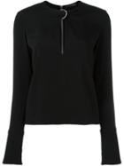 David Koma Keyhole Detail Blouse, Women's, Size: 12, Black, Spandex/elastane/acetate/viscose