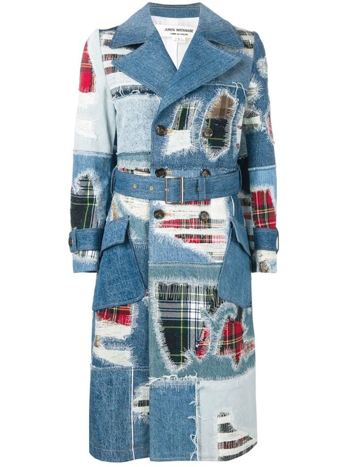 Junya Watanabe Denim Patchwork Coat - Blue