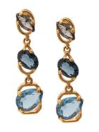 Oscar De La Renta Crystal Drop Earrings - Blue