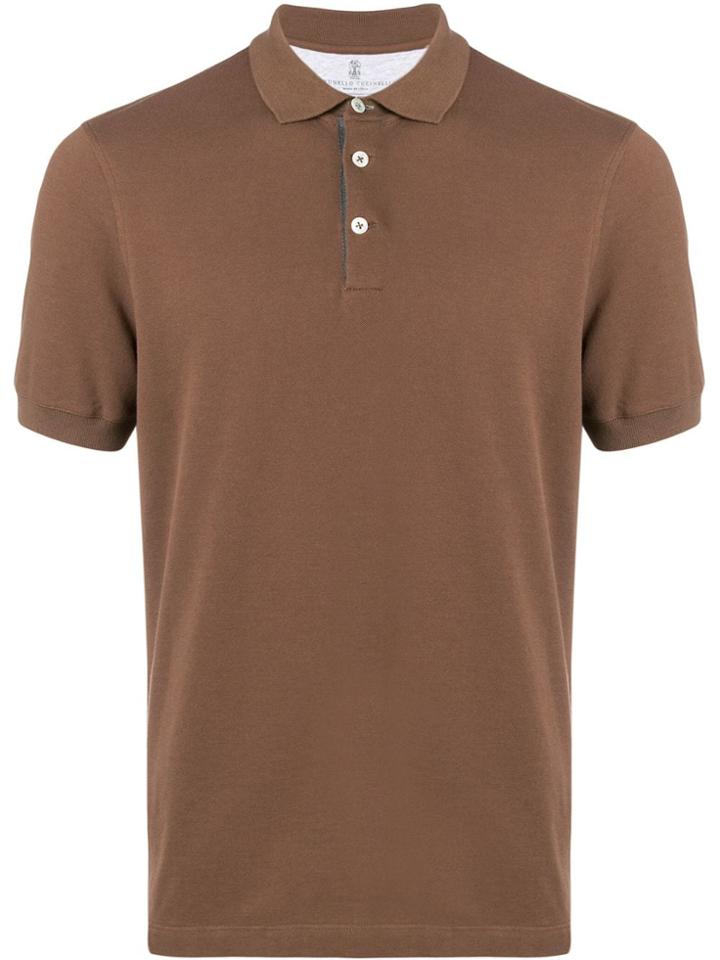 Brunello Cucinelli Plain Polo Shirt - Brown