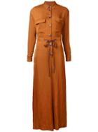 Lamarck - Button Up Jumpsuit - Women - Polyester - 1, Brown, Polyester