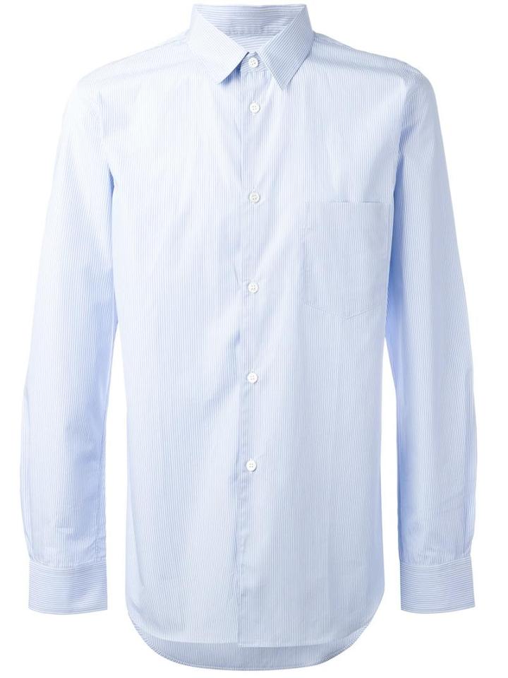 Comme Des Garçons Shirt Classic Pinstripe Shirt, Men's, Size: Medium, Blue, Cotton