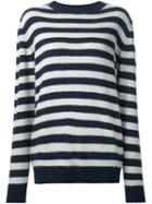 The Elder Statesman Cashmere Striped Jumper, Women's, Size: Small, Black, Cashmere
