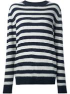 The Elder Statesman Cashmere Striped Jumper, Women's, Size: Small, Black, Cashmere