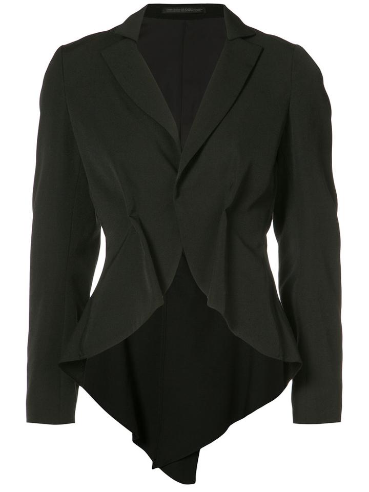 Yohji Yamamoto - Short Tuck Blazer - Women - Wool - 2, Black, Wool