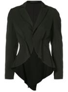 Yohji Yamamoto - Short Tuck Blazer - Women - Wool - 2, Black, Wool