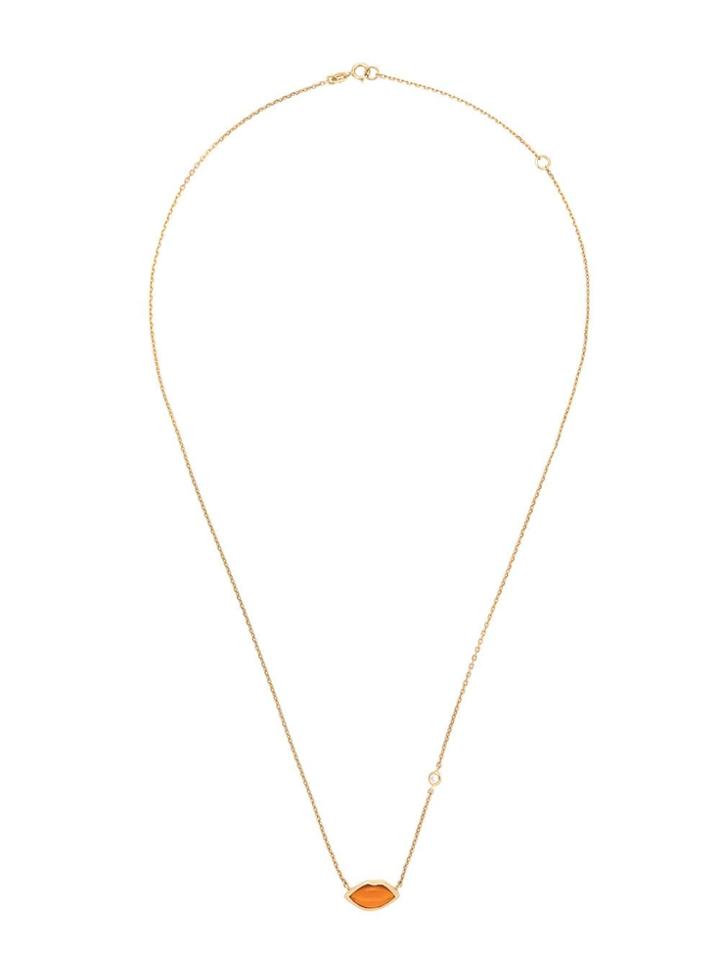 Sauer Colar Lips Em Ouro Amarelo, Quartzo Rosa E Diamante - Gold