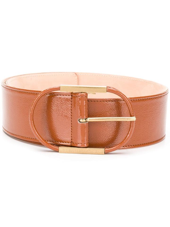 Elisabetta Franchi Wide Shaped Belt - Brown