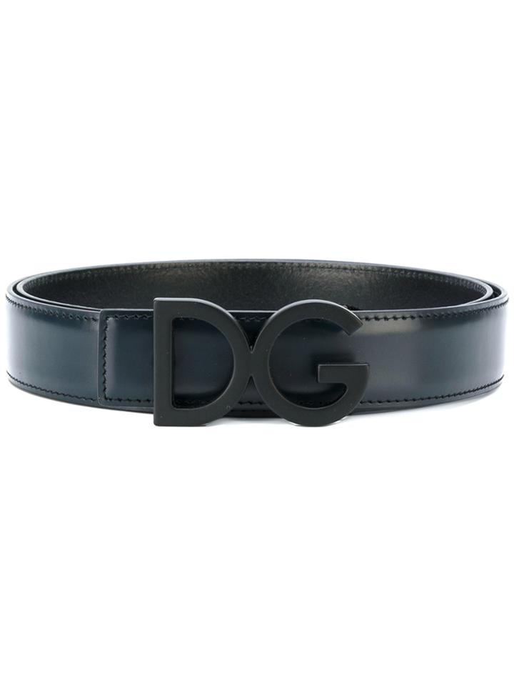 Dolce & Gabbana Belt With Logo Buckle - Black