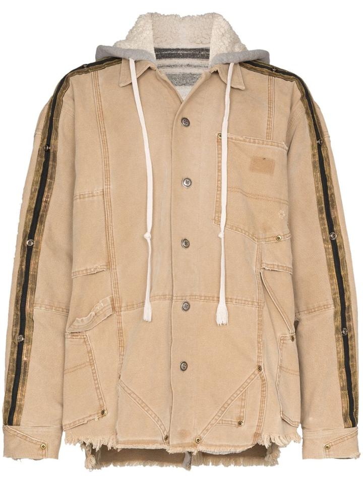 Greg Lauren Royal Hooded Work Jacket - Brown