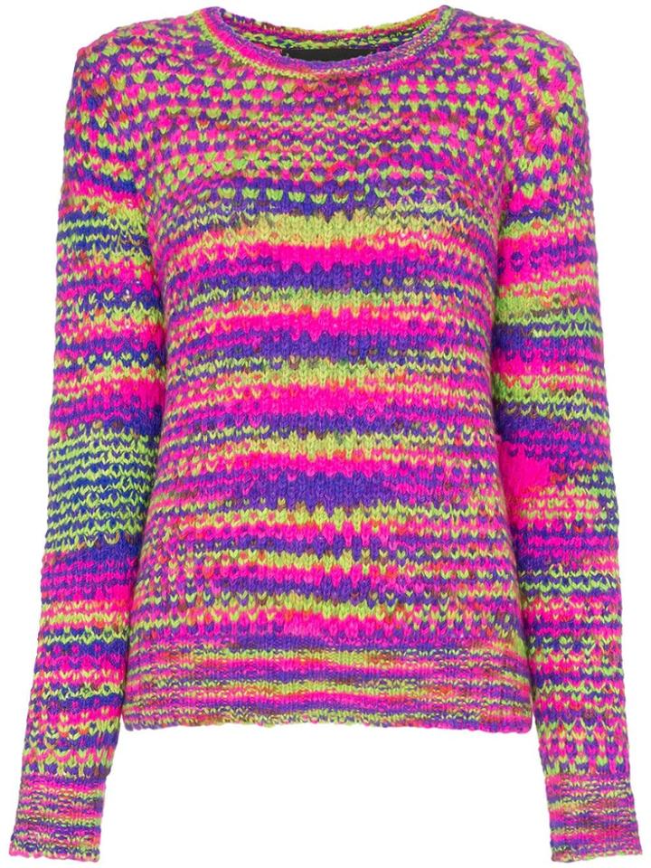 The Elder Statesman Stripe Cashmere Jumper - Pink