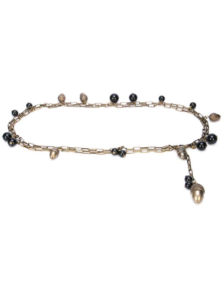 Carolina Herrera Acorn Charm Belt - Metallic