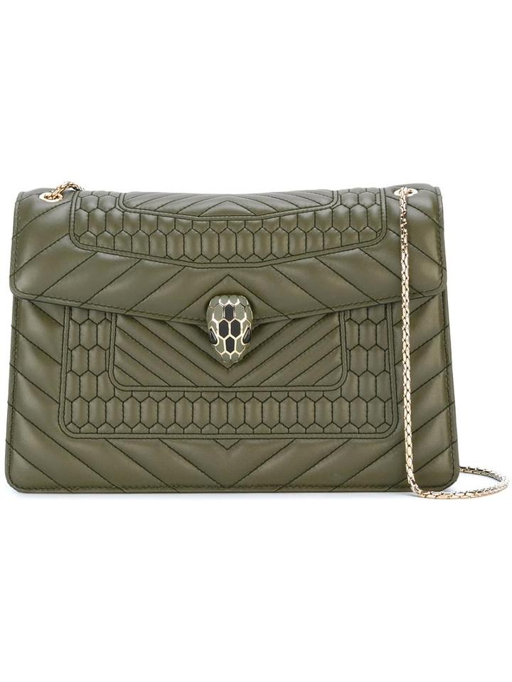 Bulgari Chain Strap Shoulder Bag, Women's, Green, Leather/metal (other)