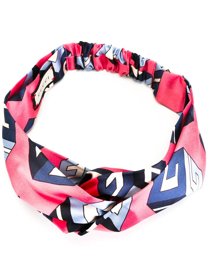 Gucci - Wallpaper Print Headband - Women - Silk - One Size, Women's, Pink/purple, Silk