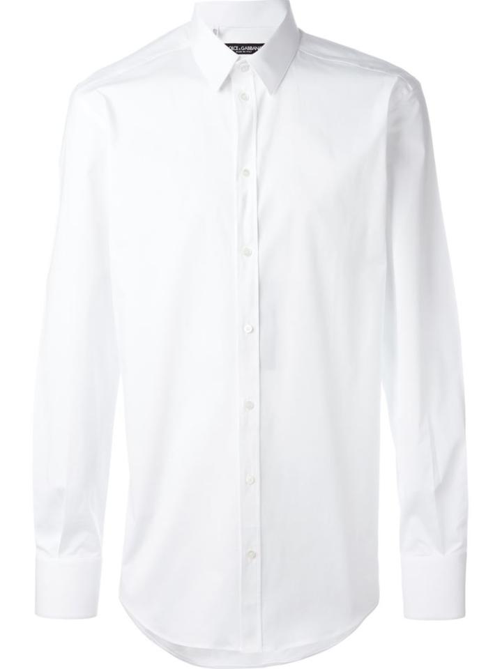 Dolce & Gabbana Classic Shirt, Size: 41, White, Cotton/spandex/elastane