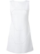 Alaïa Geometric Detail Mini Dress, Women's, Size: 36, White, Polyester/viscose