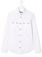 Balmain Kids Embossed Button Shirt - White