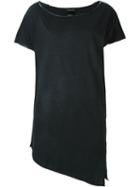 Avant Toi Asymmetric Boat Neck T-shirt, Women's, Size: Xs, Black, Cotton