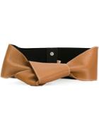 Erika Cavallini Knot Detail Belt, Women's, Size: Medium, Brown, Leather/nylon