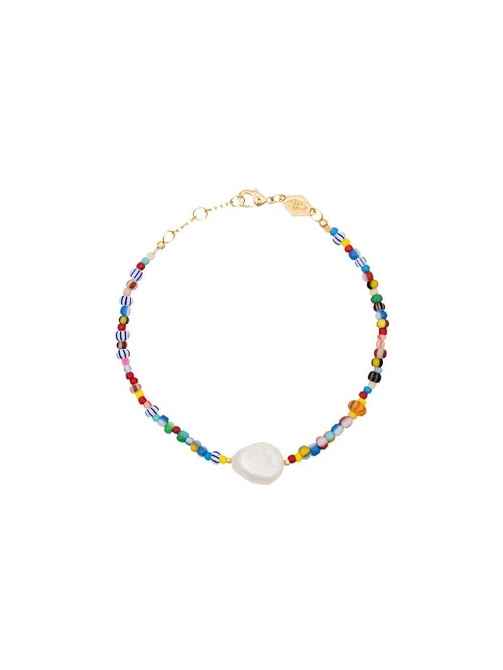 Anni Lu Beaded Pearl Pendant Bracelet - Gold