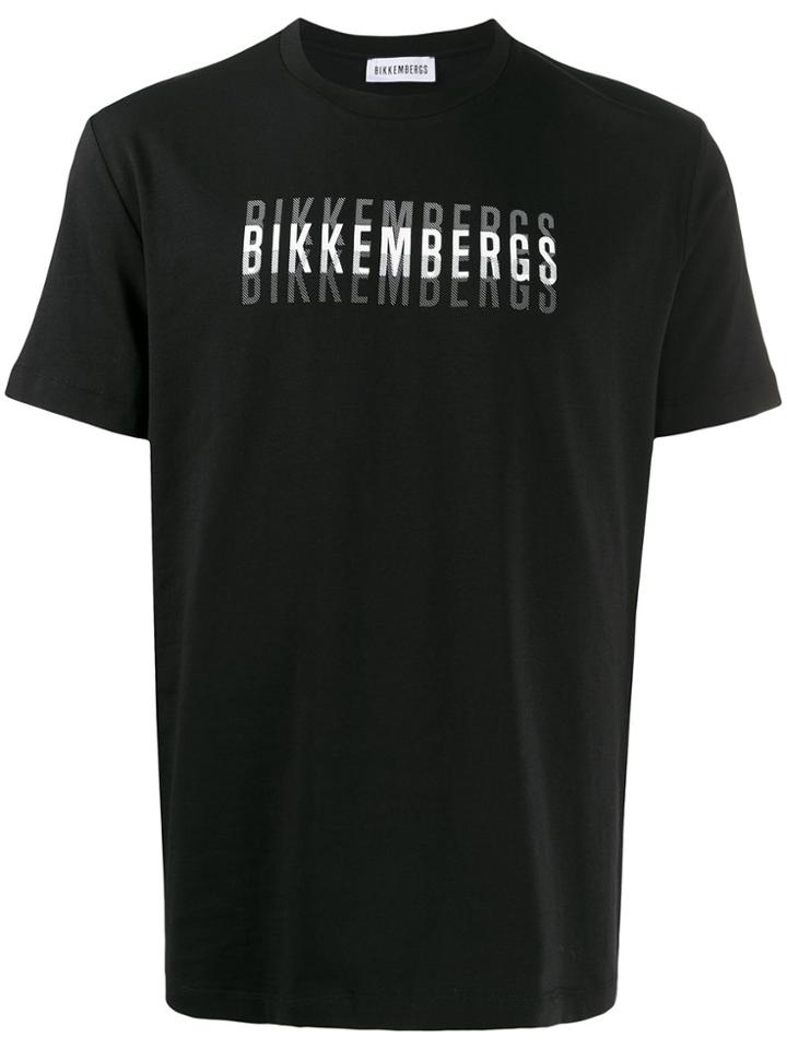 Dirk Bikkembergs Mirrored Logo Jersey T-shirt - Black