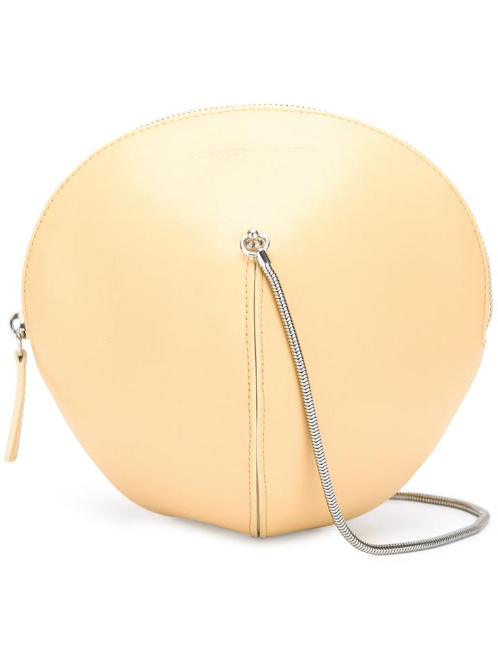 Cédric Charlier Circular Shaped Crossbody Bag, Women's, Yellow/orange, Calf Leather
