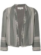 Giorgio Armani Pre-owned Striped Collarless Jacket - Grey