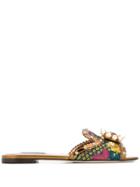 Dolce & Gabbana Embellished Brooch Slides - Gold