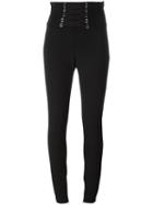 Lace-up Skinny Trousers, Women's, Size: Small, Black, Acetate/viscose/spandex/elastane, Philipp Plein