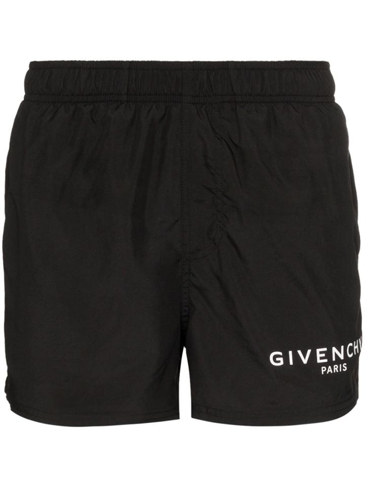 Givenchy Logo Drawstring Swim Shorts - Black