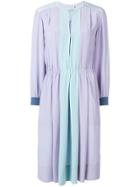 Agnona Crepe De Chine Colourblock Dress - Blue