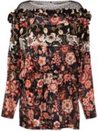 Faith Connexion Floral Bat Print Dress, Women's, Size: 36, Black, Silk/cotton/polyamide