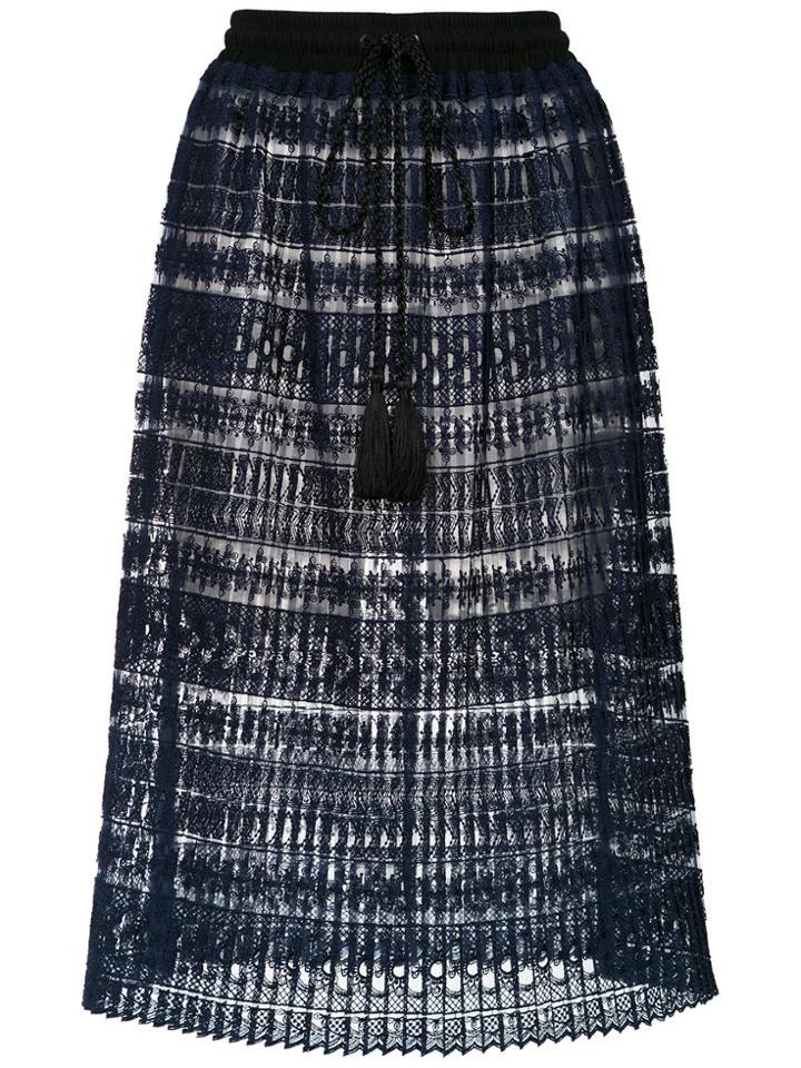 À La Garçonne Lace Midi Skirt - Blue