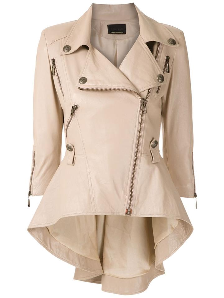 Andrea Bogosian Leather Biker Jacket - Neutrals
