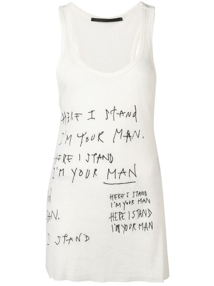 Haider Ackermann Embroidered Tank Top - White