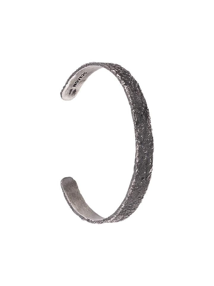 Nove25 Beaten Cuff Bracelet - Silver